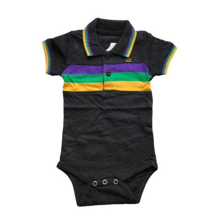 Mardi Gras Black Infant Bodysuit/Romper