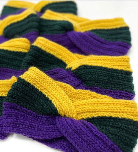 Mardi Gras Knit Headband/Headwrap