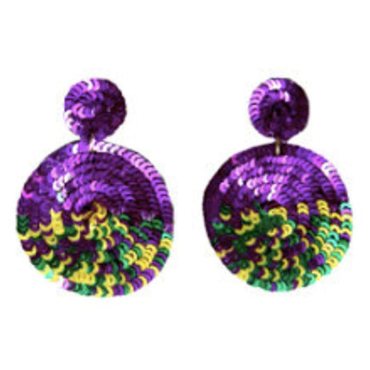 Mardi Gras Sequin Earrings