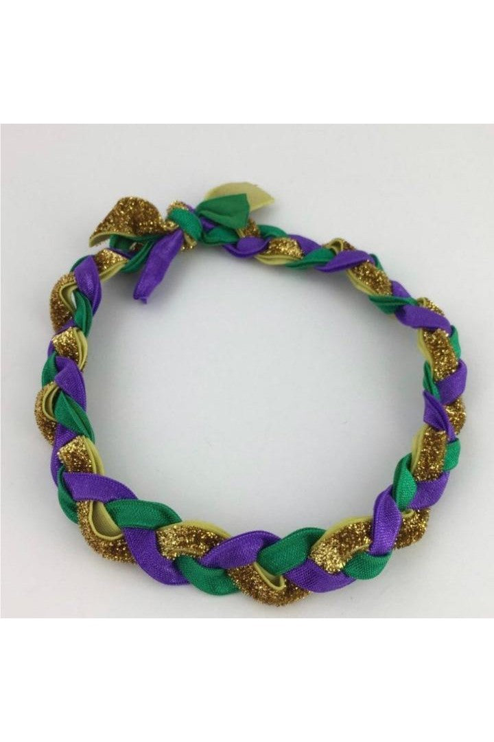 Mardi Gras Braided Glitter Headband