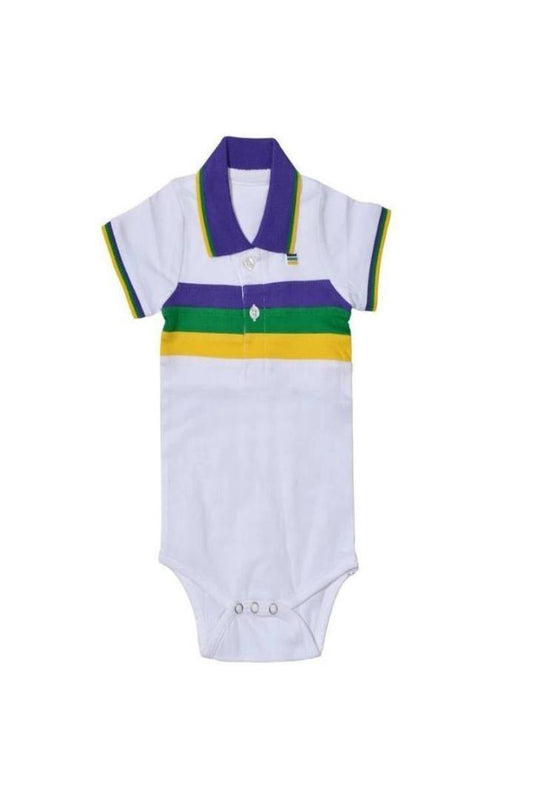 Mardi Gras White Bodysuit/Romper