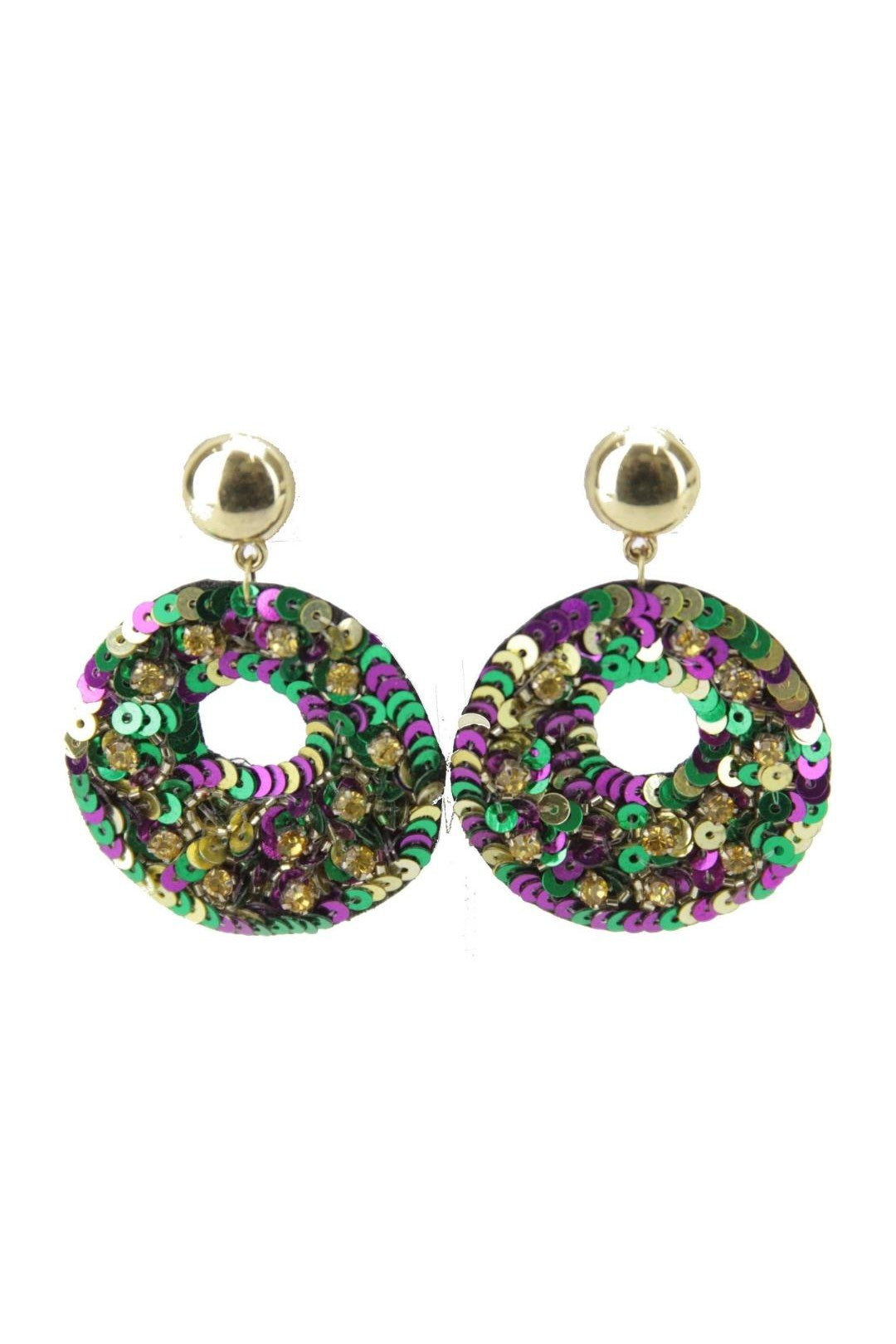 Mardi Gras Sequin Earrings