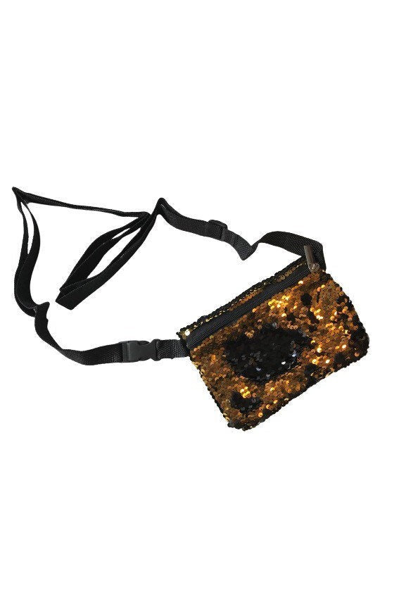 New Orleans Saints Black and Gold Reversible Sequin Fanny Pack