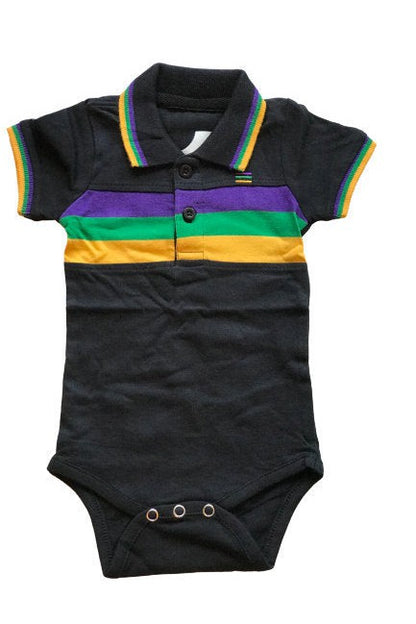 Mardi Gras Black Infant Bodysuit/Romper