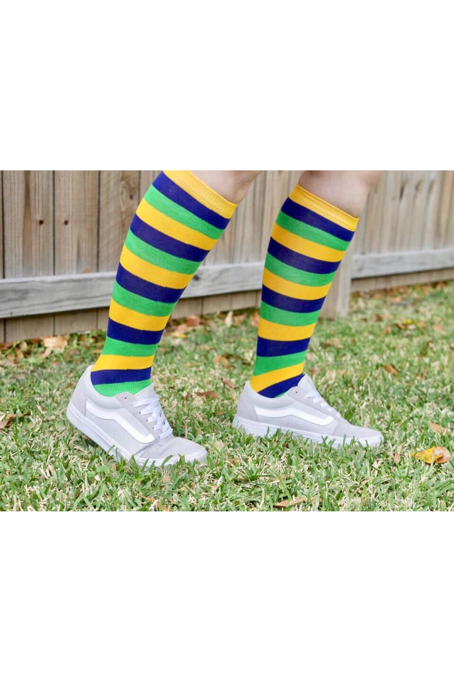 Mardi Gras Striped Socks