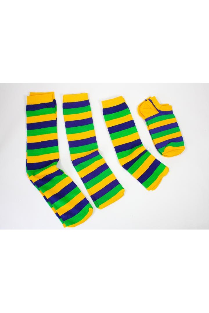 Mardi Gras Striped Socks