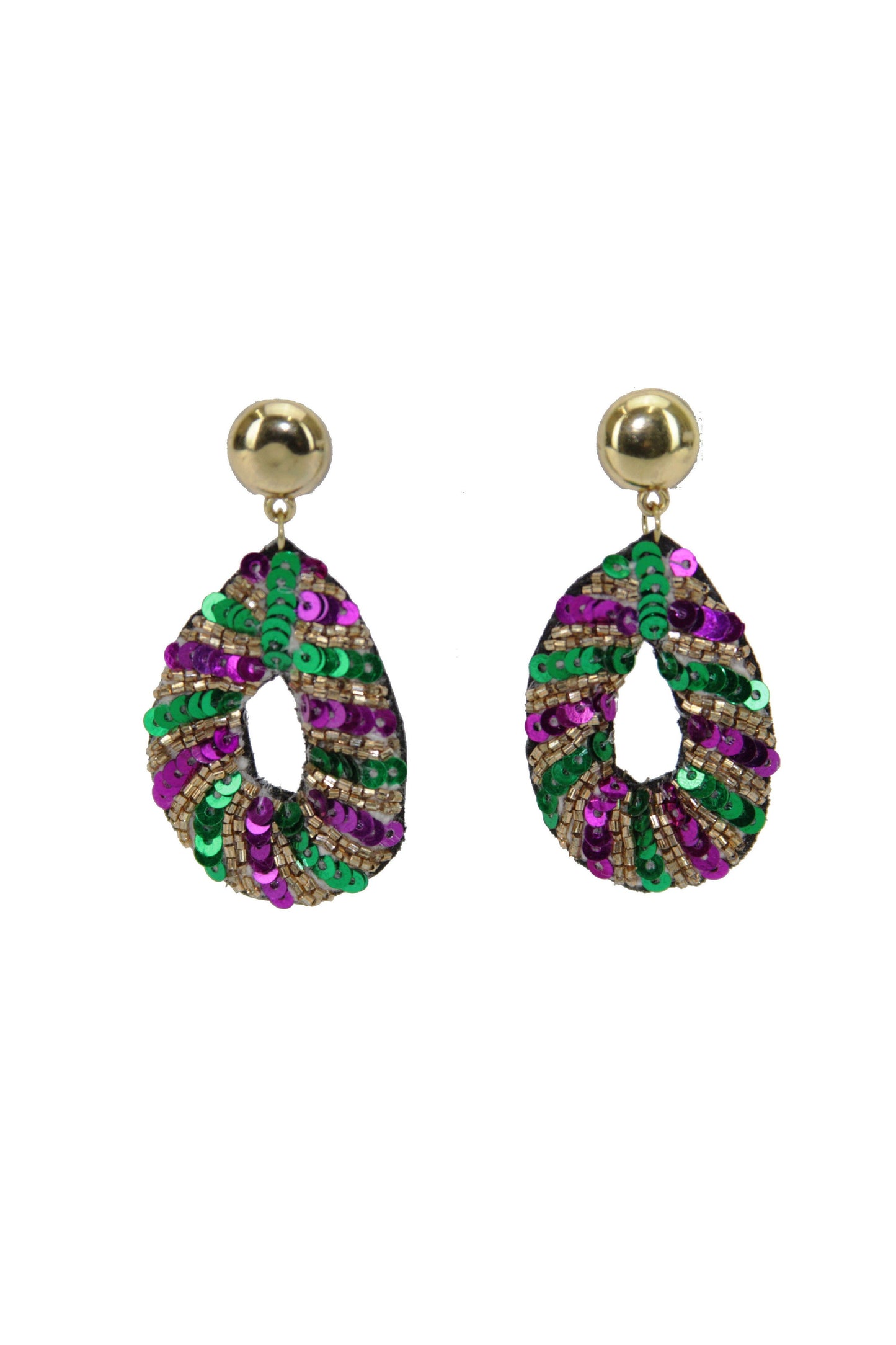 Mardi Gras Sequin Earrings