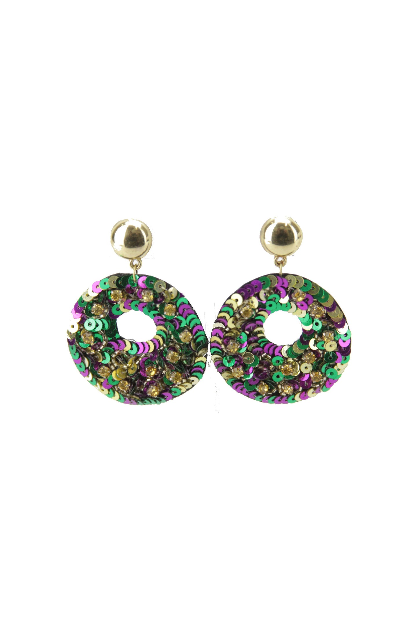 Mardi Gras Sequin Earrings