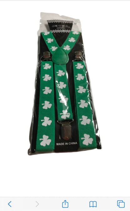 St. Patrick's Day Shamrock Suspenders