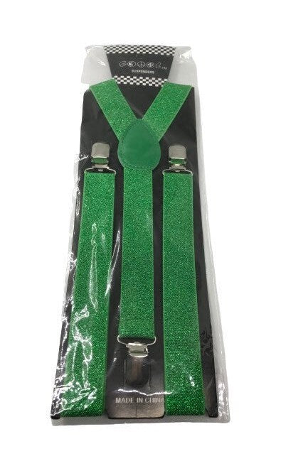 Green Glitter Suspenders