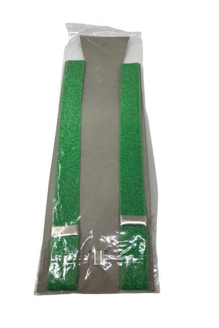 Green Glitter Suspenders