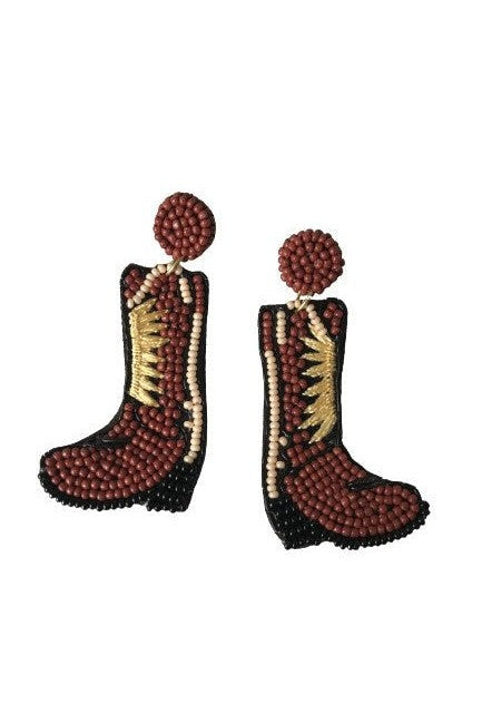 Beaded Cowboy Boots Earrings