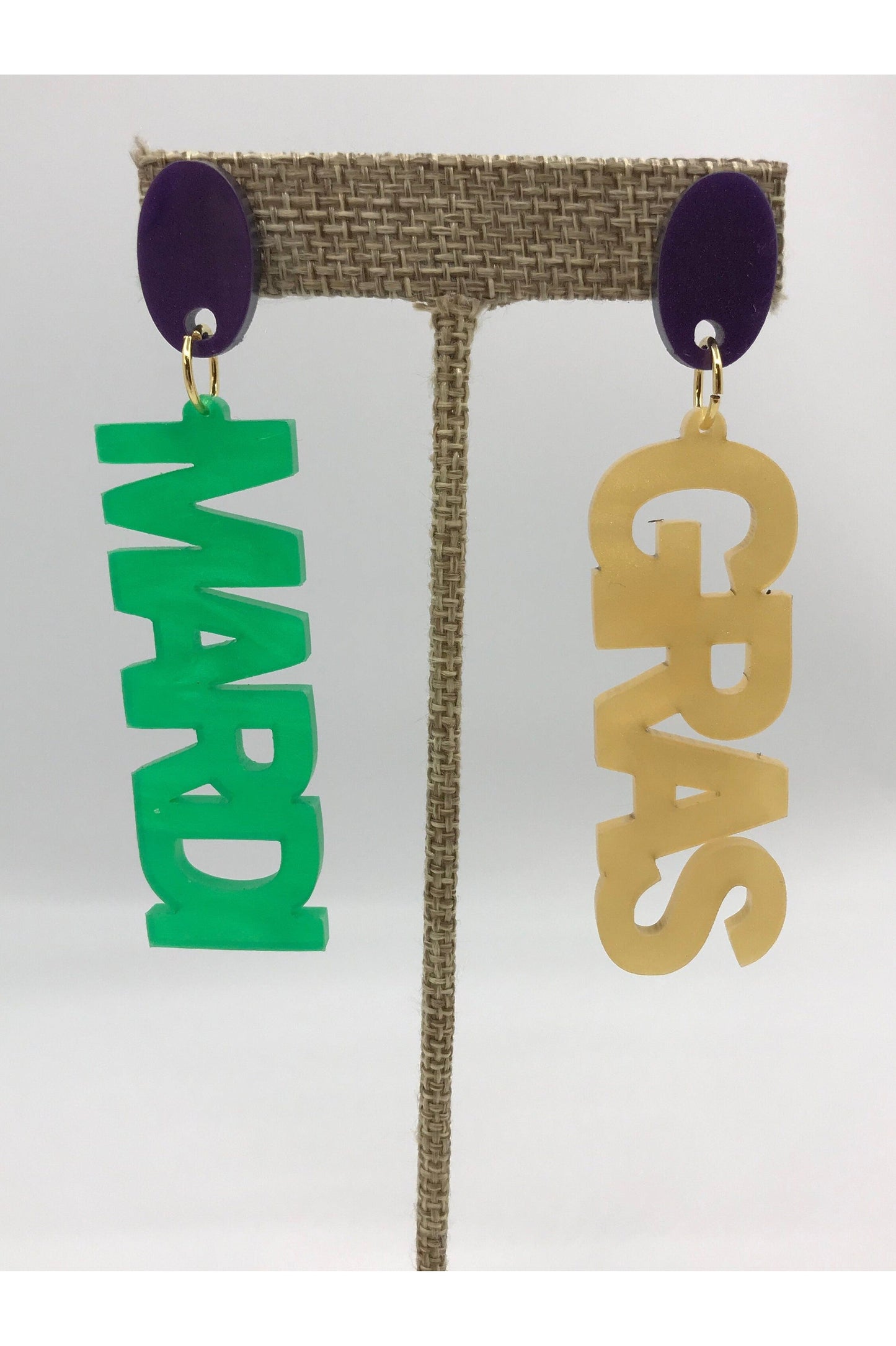 Mardi Gras Dangle Earrings