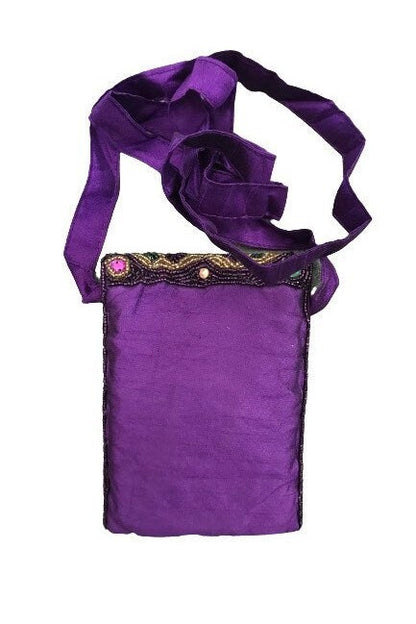 Mardi Gras Purple Beaded Mask Crossbody Bag/Purse