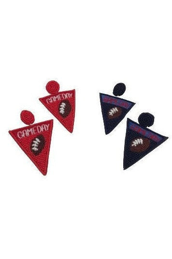 Game Day Pennant Beaded Earrings