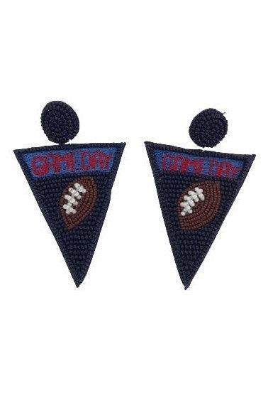 Game Day Pennant Beaded Earrings