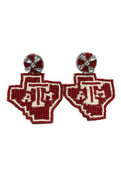 Texas A&M Beaded Earrings