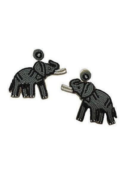 Beaded Elephant Earrings