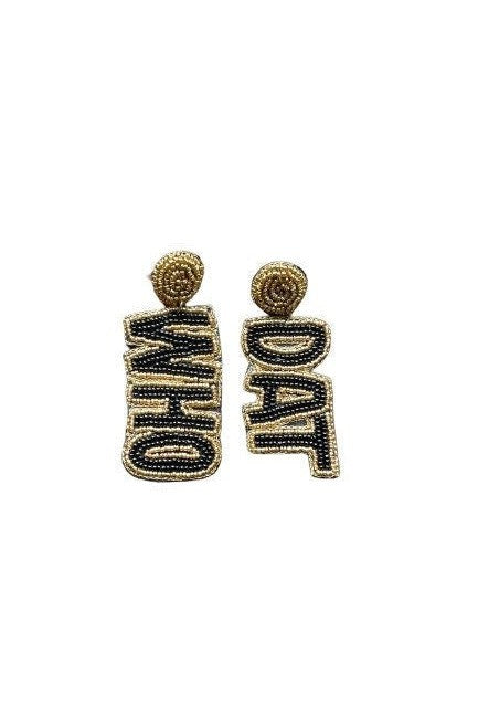 Who Dat Beaded Dangle Earrings