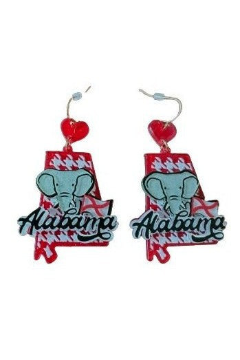 Alabama Acrylic Elephant Earrings