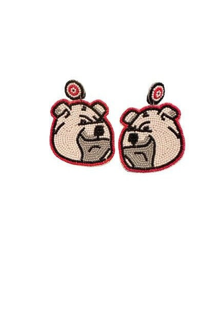 Beaded Georgia Bulldogs Earrings