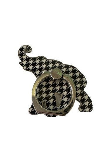 Houndstooth Elephant Cell Phone Finger Ring Holder/Stand