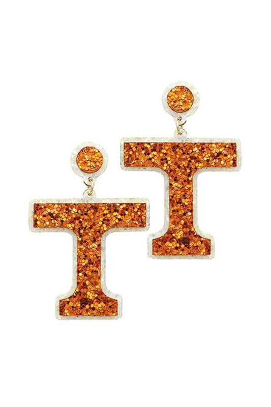 Tennessee Volunteers Glitter Earrings~Vols Earrings~Tennessee Earrings~Tennessee Helmet Earrings~Football Earrings~Game Day Earrings