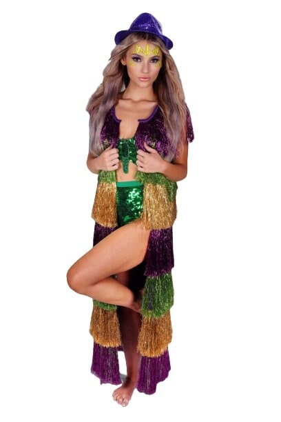 Long Mardi Gras Fringe Ves/Jacket