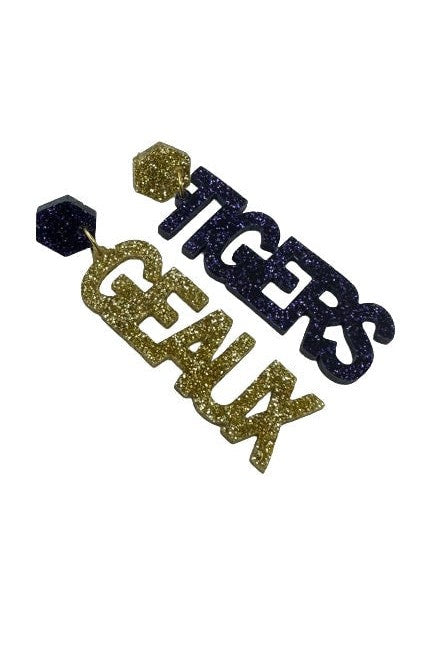 LSU Geaux Tigers Acrylic Earrings