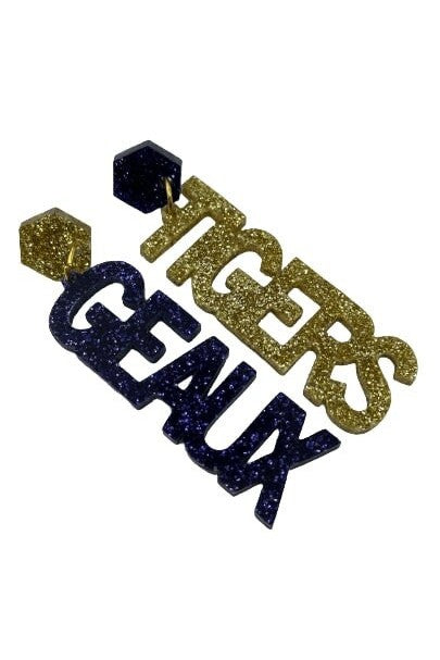 LSU Geaux Tigers Acrylic Earrings