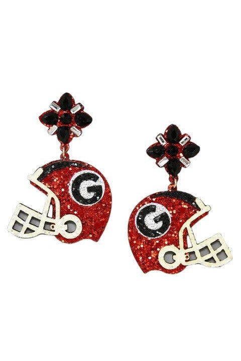 Georgia Glitter Helmet Earrings With Sparkling Gemstones