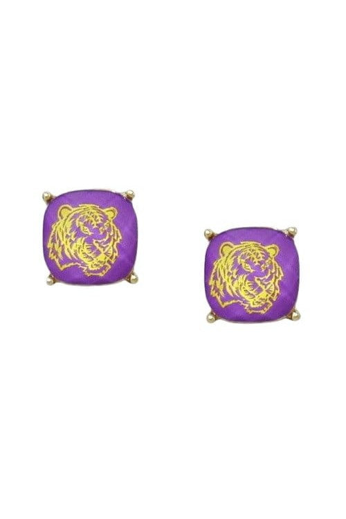 LSU Tiger Face Stud Earrings